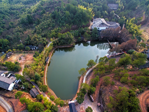 兰溪诸葛卧龙湖度假村 航拍全景