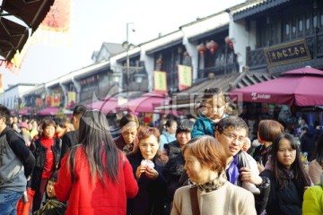 杭州吴山清河坊集市旅游