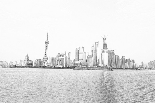 上海建筑線描