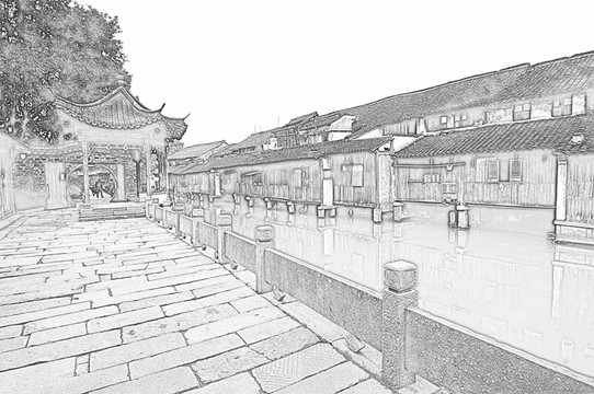 古鎮(zhèn)線描