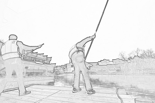 古鎮(zhèn)線描