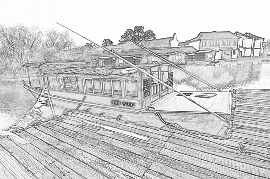 古鎮(zhèn)線描