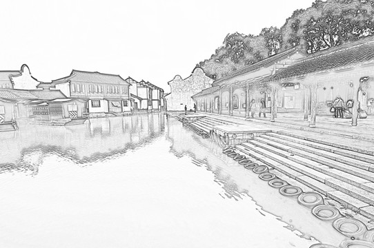 古鎮(zhèn)線描