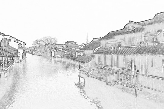 古鎮(zhèn)線描
