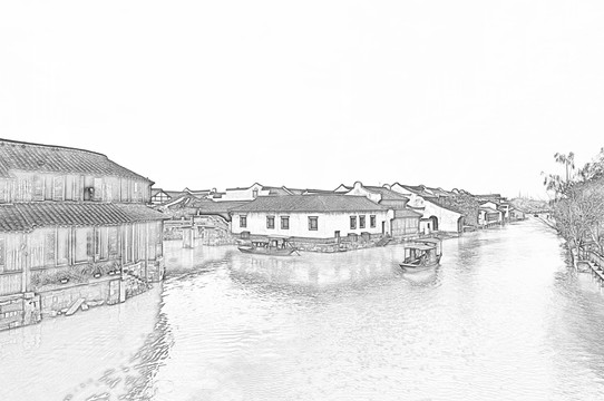 古鎮(zhèn)線描