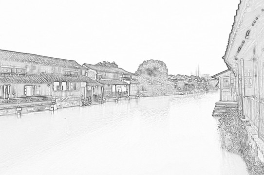 古鎮(zhèn)線描