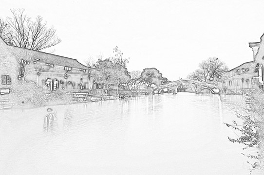 古鎮(zhèn)線描