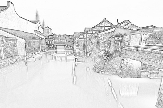 古鎮(zhèn)線描