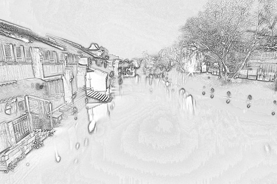 古鎮(zhèn)線描