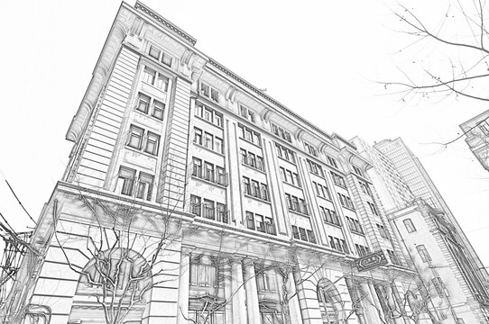 上海建筑線描