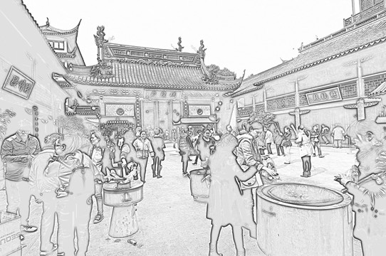 古鎮線描