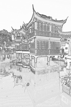 古鎮(zhèn)線描