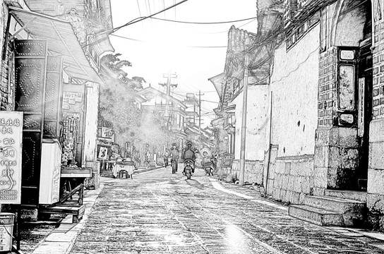 古鎮(zhèn)線描