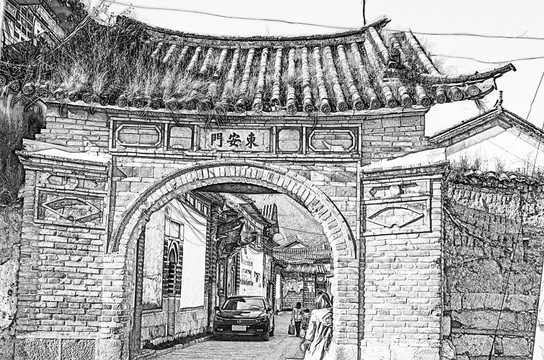 古鎮(zhèn)線描