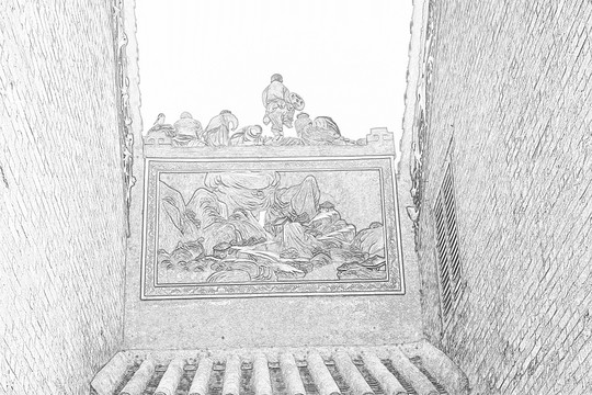 古建筑線描
