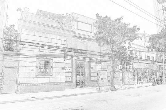 廣州西關(guān)建筑線描