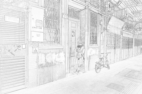 廣州西關(guān)建筑線描
