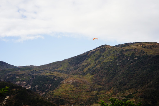 跳伞滑翔伞 户外 青山 冒险