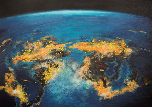 星球 油画 地球 绘画