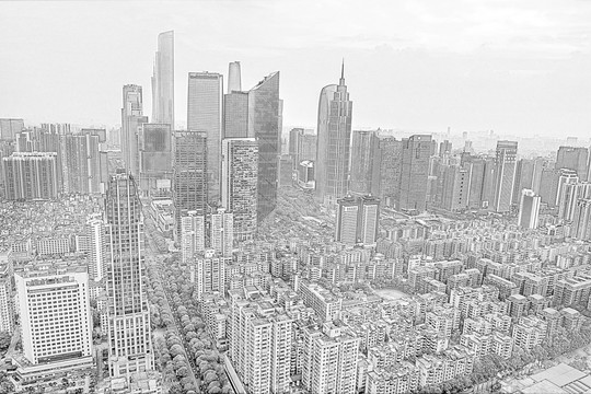 廣州地標(biāo)線描