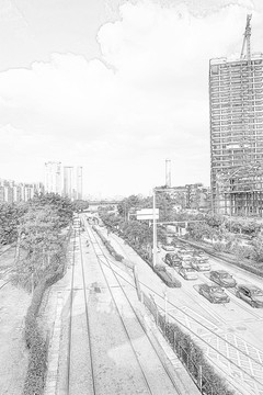 廣州地標(biāo)線描