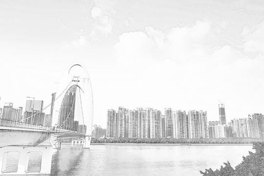 廣州地標(biāo)線描
