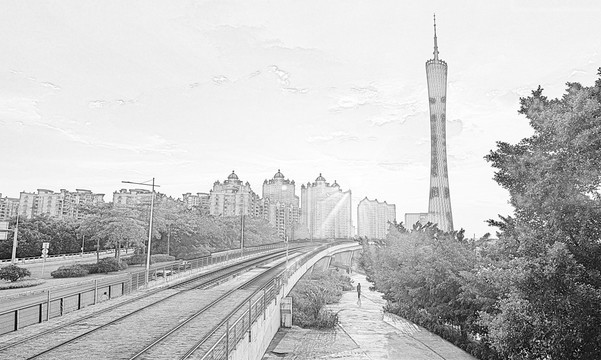 廣州地標(biāo)線描