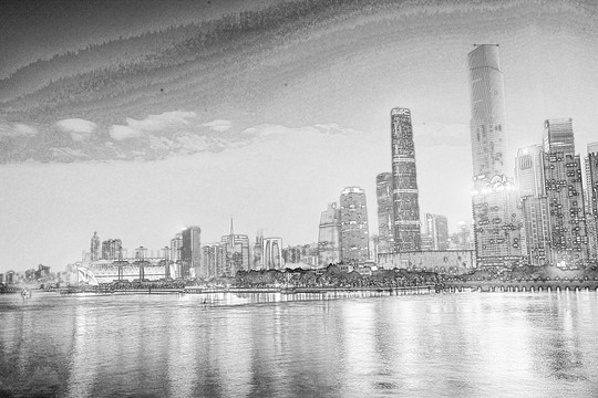 廣州地標(biāo)線描