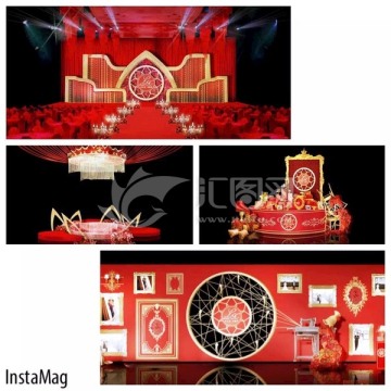 紅金歐式結(jié)合中式設(shè)計(jì)