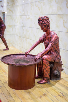 制茶工艺制茶人物雕塑
