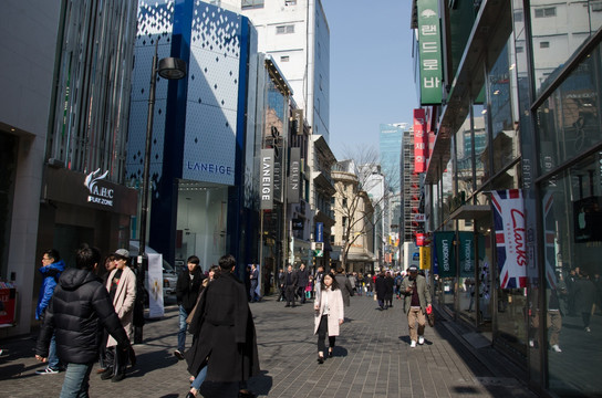 韩国明洞街景