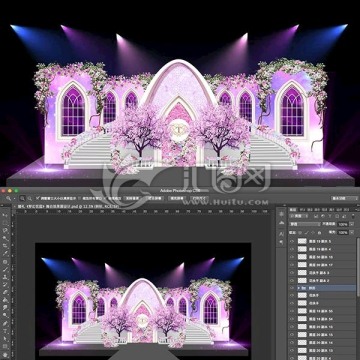 婚礼 梦幻花园 舞台效果图设计