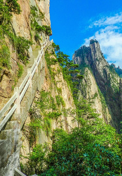 黄山栈道 黄山风光