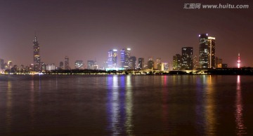 南京 夜景 地标建筑 色彩斑斓