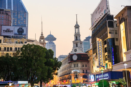 上海南京路步行街夜景