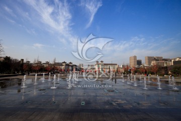 西安大雁塔广场喷泉