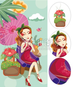 拿傘美女 精致女人