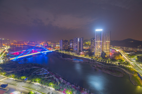 广州南沙区夜景