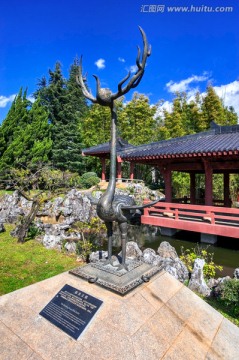 鹿角立鹤 青铜雕塑