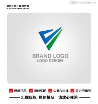 抽象钻石LOGO设计