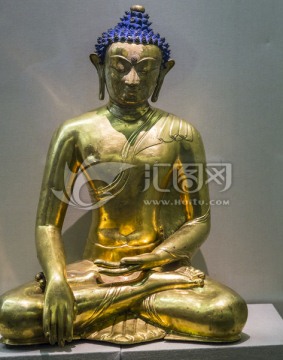 铜鎏金释迦牟尼佛像