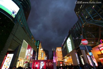 上海 南京路 夜色 夜景 灯红