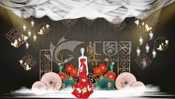 中式復古傳統(tǒng)婚禮舞臺