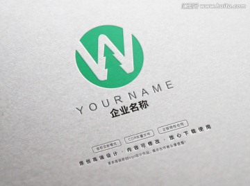 W字母 树 logo设计