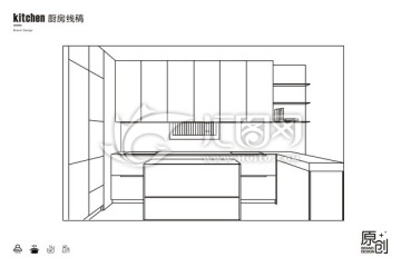 U厨房线稿 矢量文件 AI