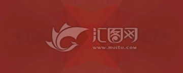 紅色幾何抽象拼接面立體背景高清
