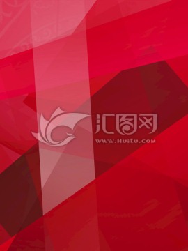 紅色幾何抽象拼接面立體背景高清