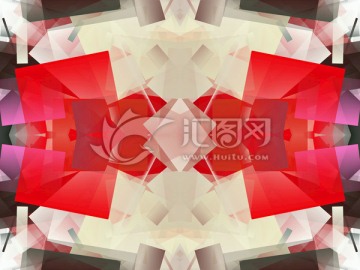 红色几何抽象拼接面立体背景高清