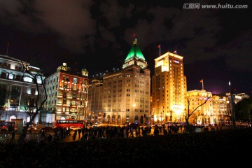 上海 外滩 夜景 灯光 亮化