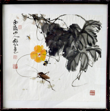 螞蚱國畫
